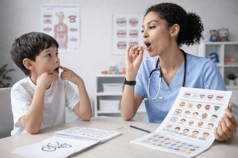 Logopeda infantil en Esplugues trabajando desarrollo del lenguaje